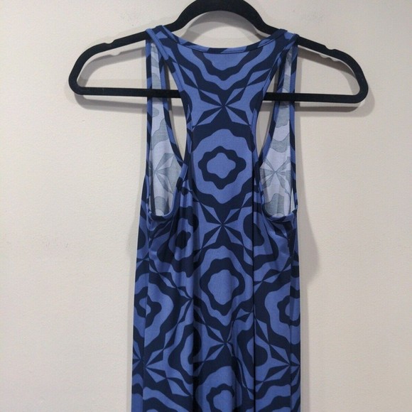 Tori Richard Honolulu Womens Size S Sleeveless Maxi Dress Blue Geometric Print - Picture 8 of 9